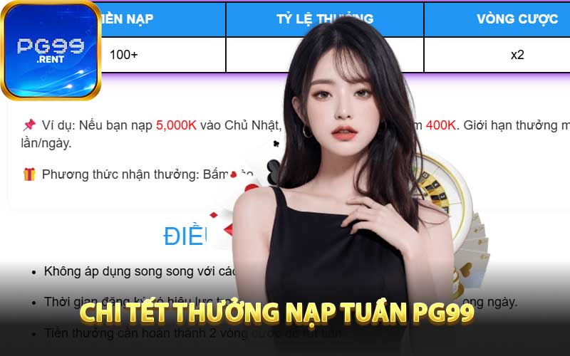 Chi tết khuyến mãi thưởng nạp tuần PG99